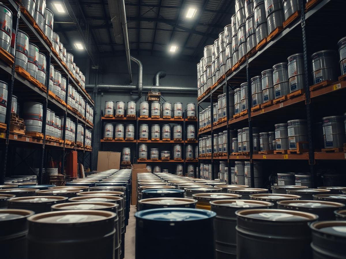 Industrial chemical warehouse shelving